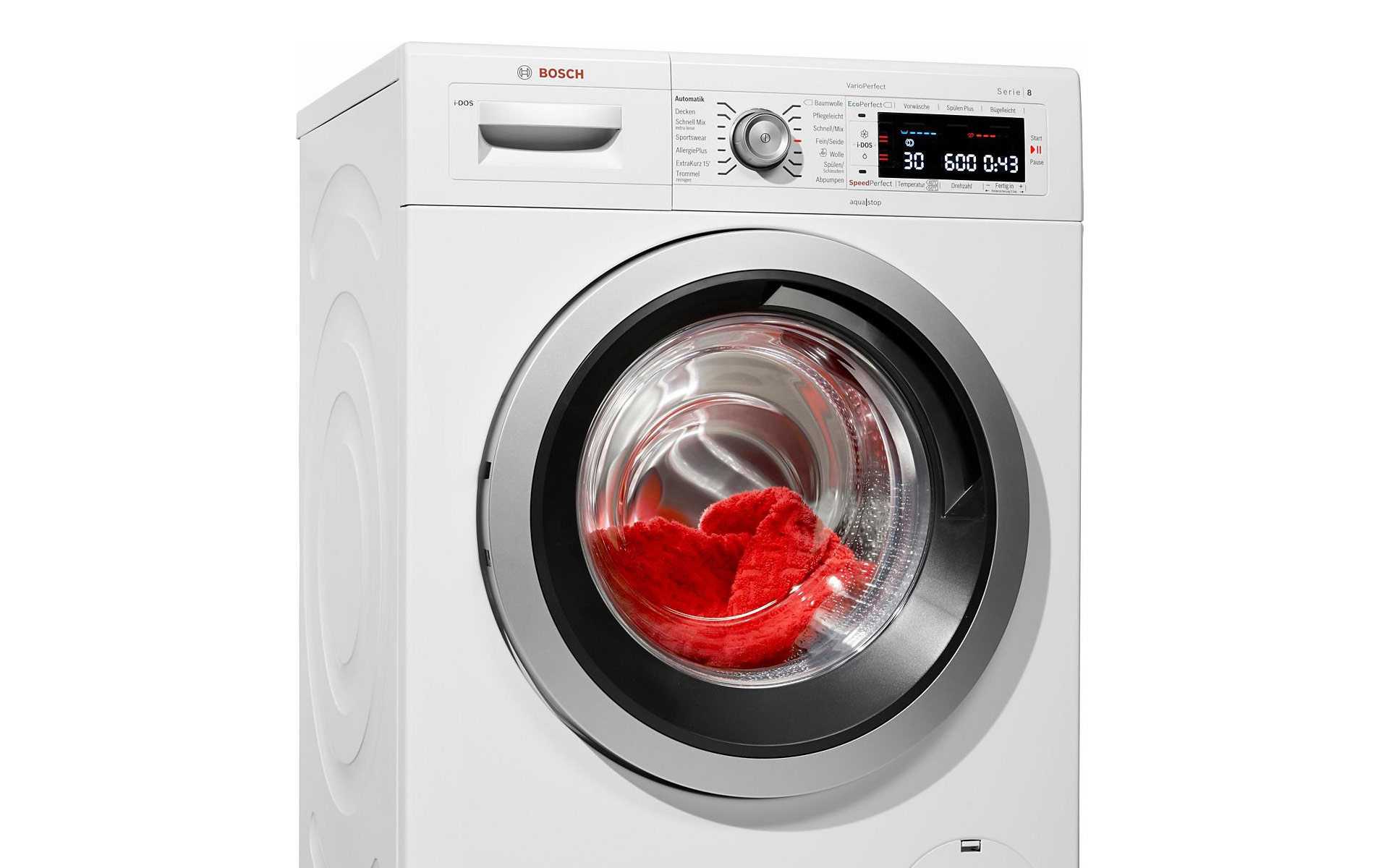 Bosch WAY287W3 Home Professional: red towel