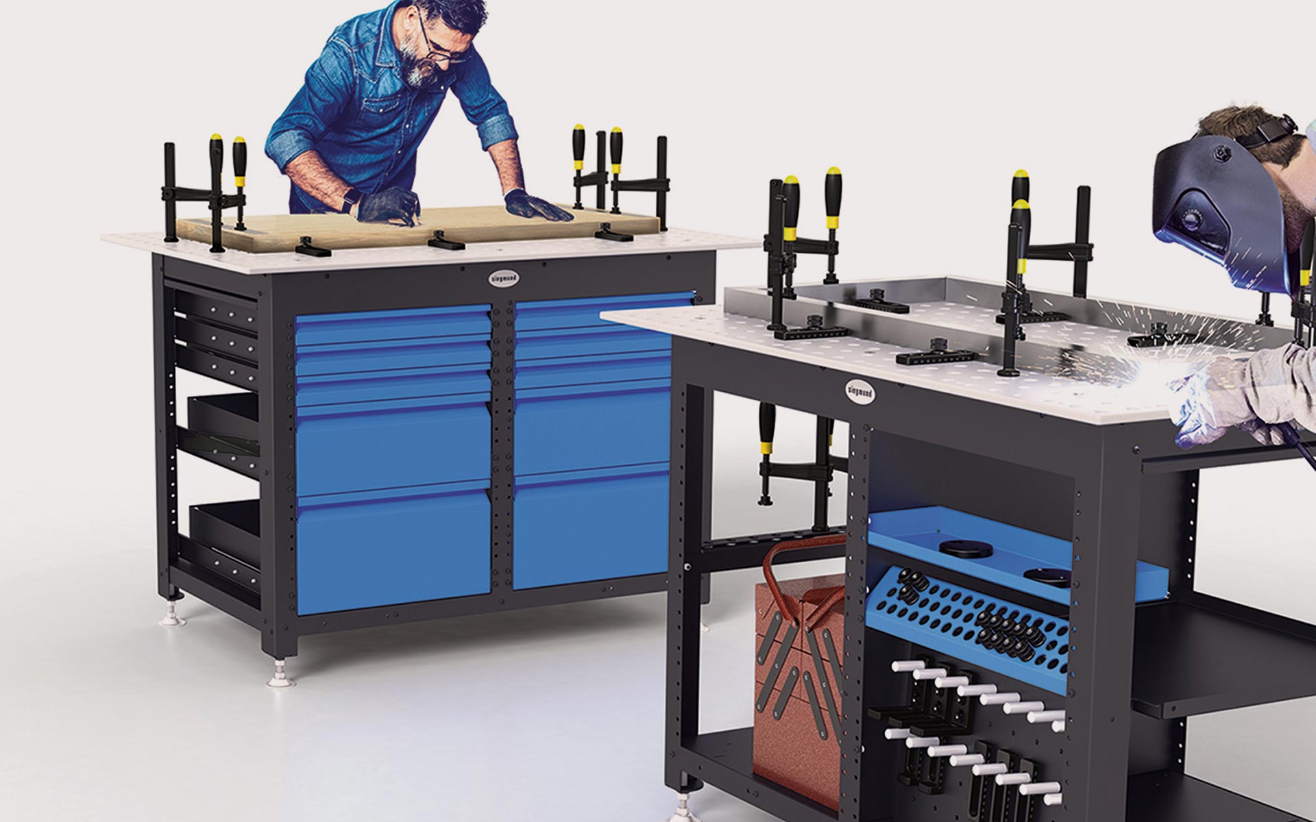 Siegmund Workstation: in use with humans working